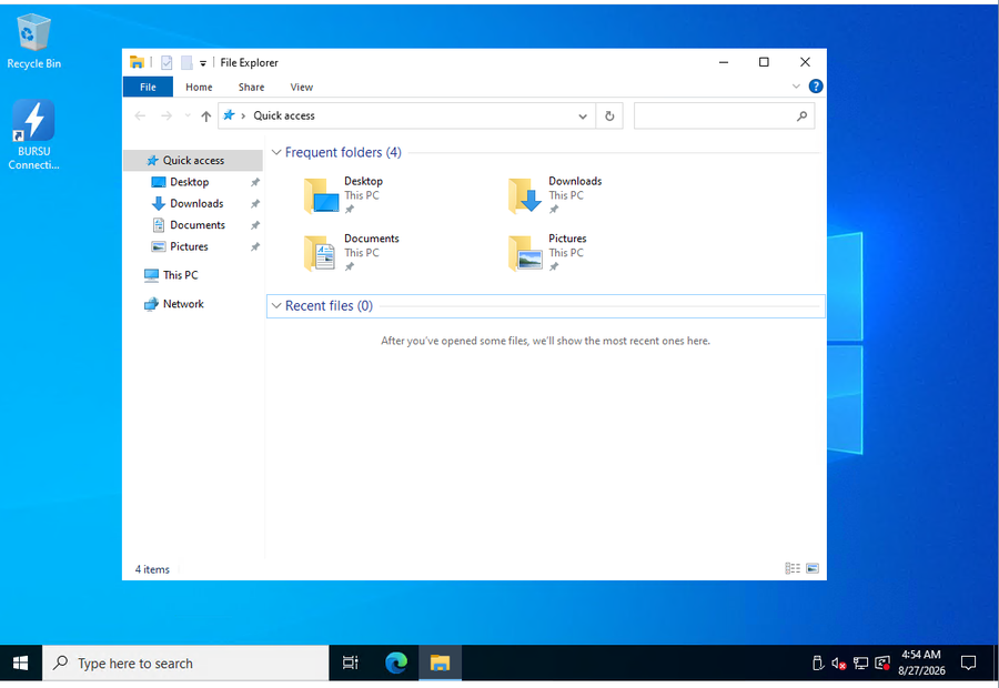 Windows desktop of dc-01 inside the RDP tab