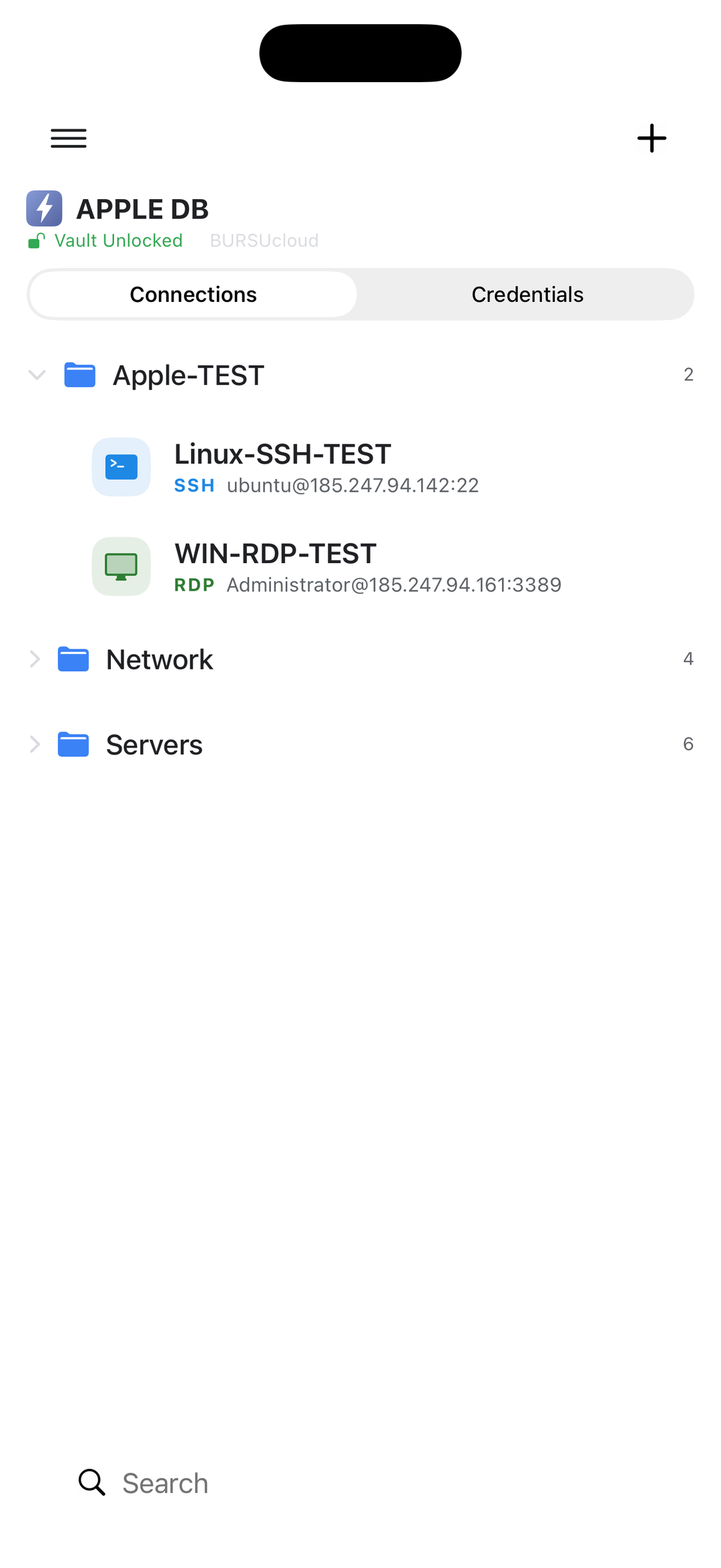 Каталог підключень на iPhone
