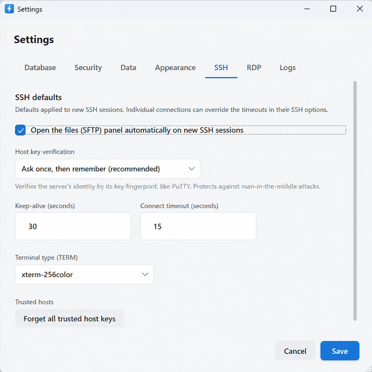 Настройки SSH